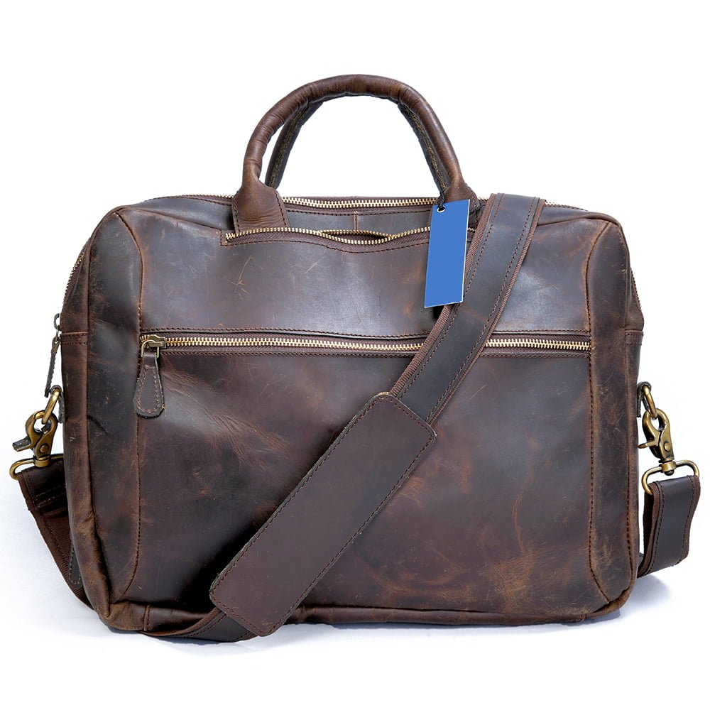 Leather Convertible Backpack Briefcase Hybrid - Buffalo Leather