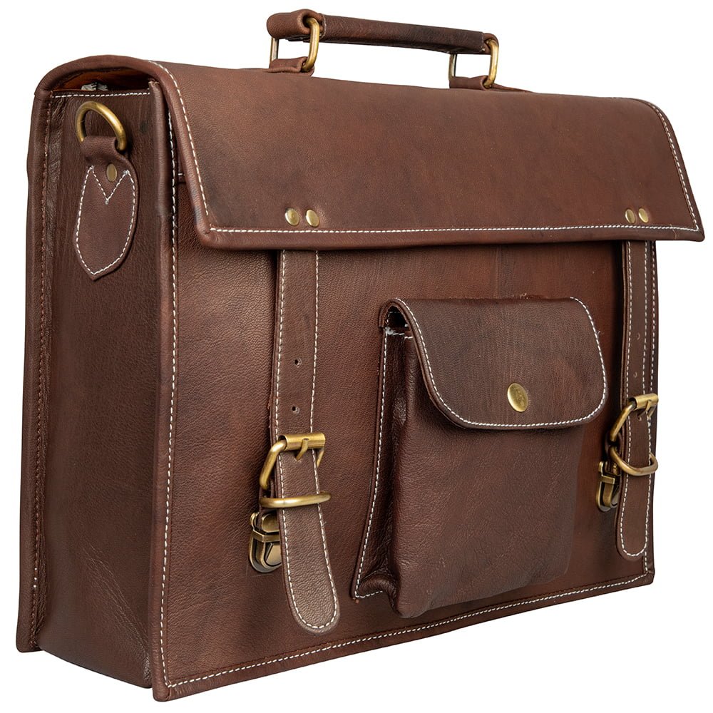 Black Leather Messenger Bag