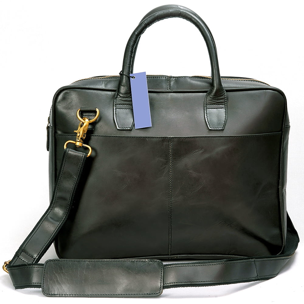 Black Leather Laptop Bag