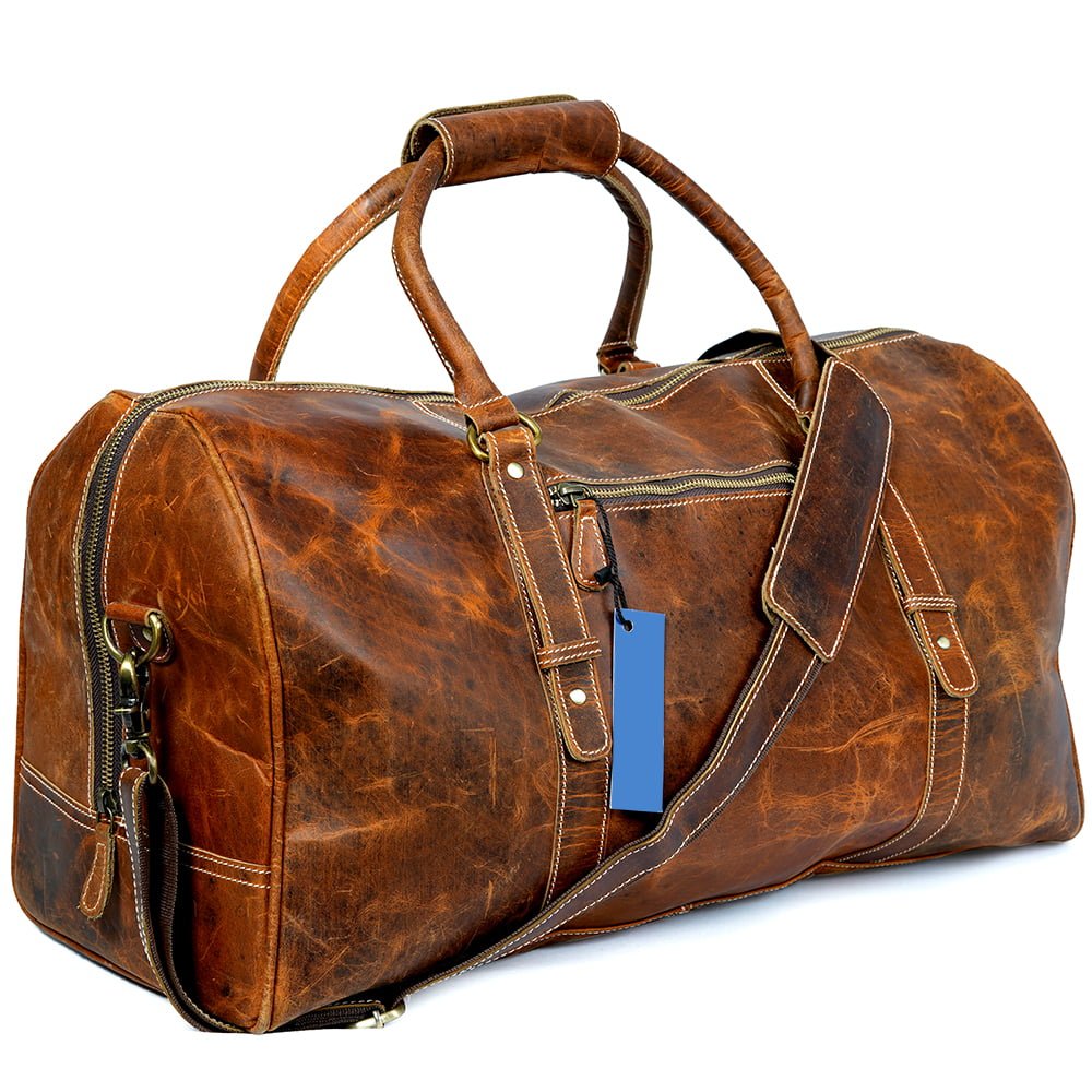 Buffalo Leather Travel Duffel Bag